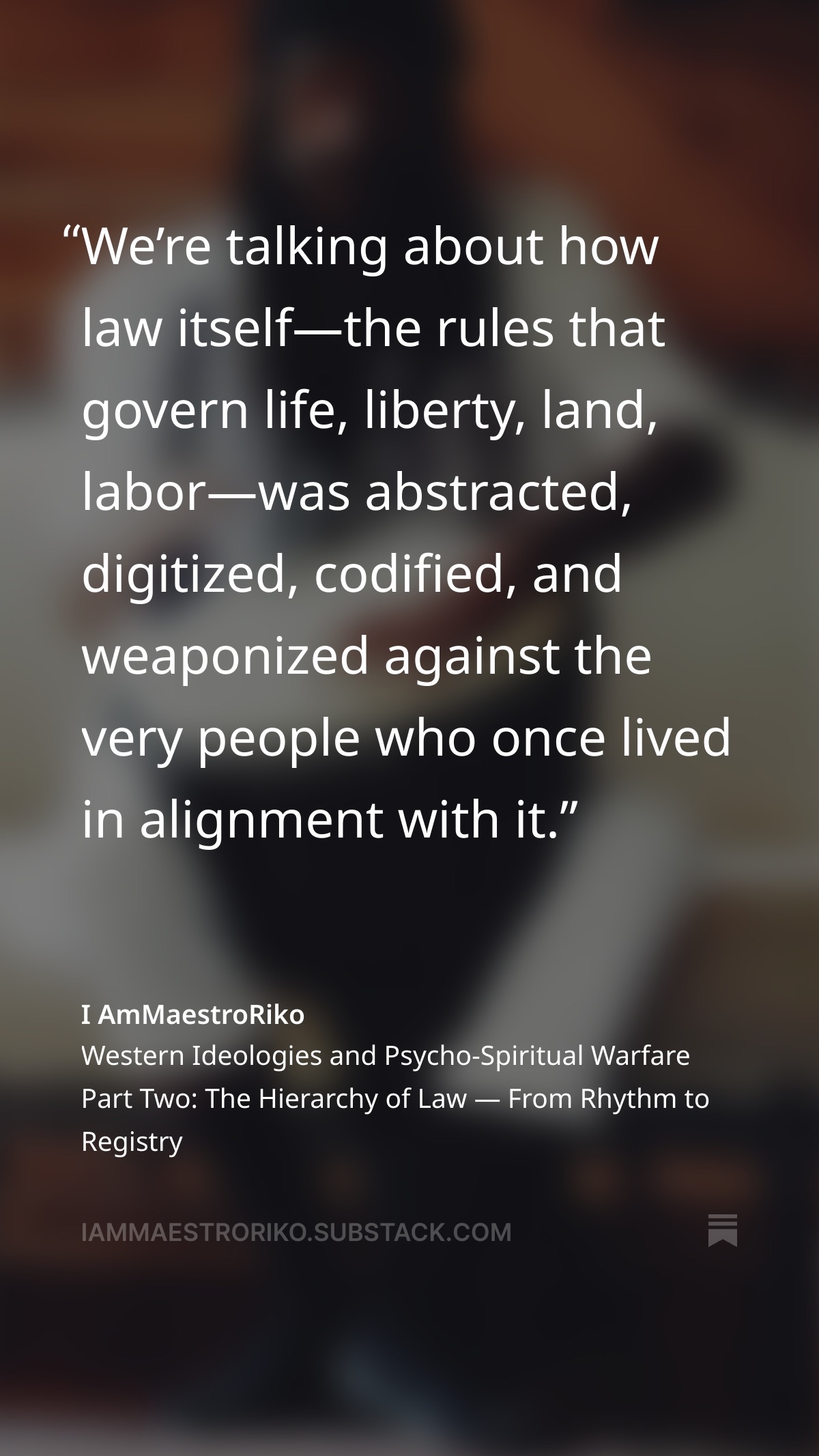 Excerpt from Western Ideologies & Psycho-Spiritual Warfare